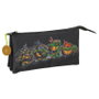 Safta Trousse Fourre-Tout Triple Teenage Mutant Ninja Turtles Noir Gris 22 x 12 x 3 cm