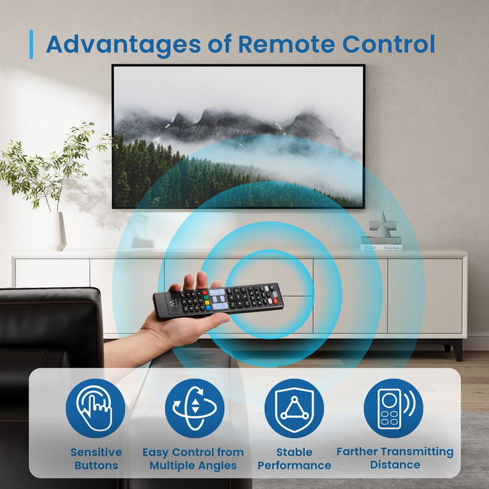 Ewent EW1577 Télécommande Universelle Smart TV pour LG Samsung Sony Hisense TCL avec Boutons Streaming Ewent EW1577 Télécommande Universelle Smart TV pour LG Samsung Sony Hisense TCL avec Boutons Streaming