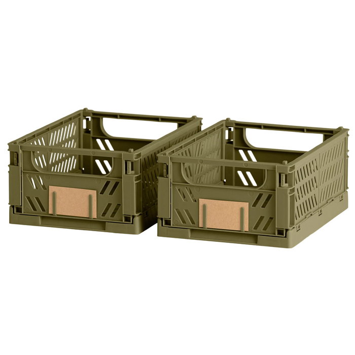 Day Set de 2 boîtes de rangement pliables Vert olive