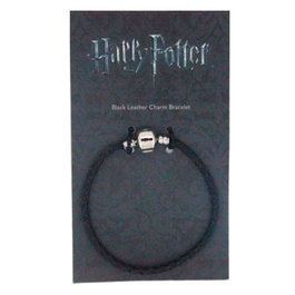 THE CARAT SHOP Bracelet en cuir Harry Potter pour adulte, noir, 17 cm (20 cm total)