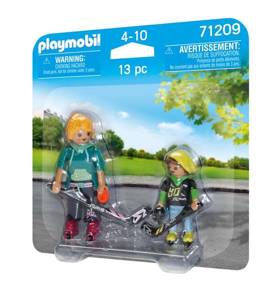 Playmobil Hockey sur patines pack duo - Figurines et accessoires - Jouet en plastique sans piles - À partir de 4 ans