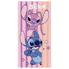 DISNEY Serviette de bain Angel et Stitch en microfibre 70x140 cm 250 g/m² 100% polyester