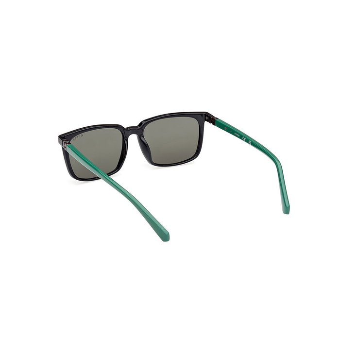 Guess Gafas GU8294 05N - Lunettes de soleil pour homme - Cadre rectangulaire noir, verres verts 52 mm, pont 16 mm, branches 140 mm