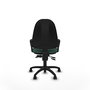 PIQUERAS Y CRESPO Chaise de bureau Algarra, tissu vert bouteille, mécanisme asynchrone