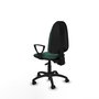 PIQUERAS Y CRESPO Chaise de bureau Algarra, tissu vert bouteille, mécanisme asynchrone