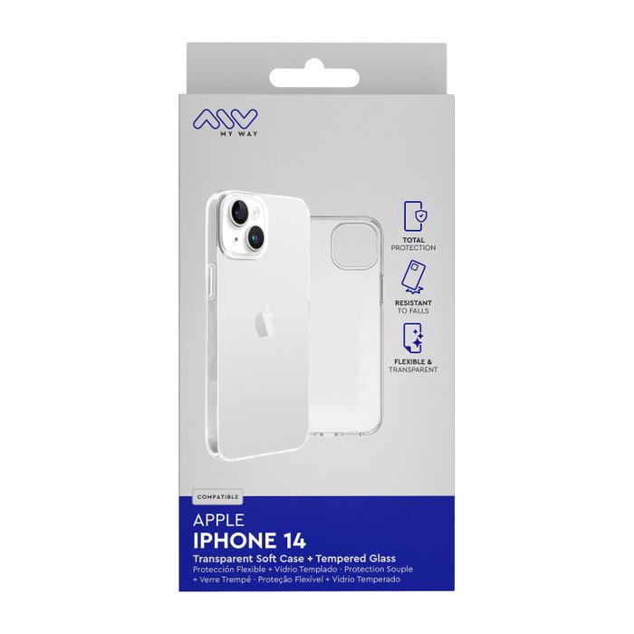 Myway Carcasa Apple iPhone 14 Transparente – Housse de protection pour smartphone Myway Carcasa Apple iPhone 14 Transparente – Housse de protection pour smartphone