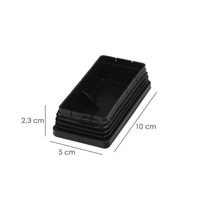 WOLFPACK LINEA PROFESIONAL Contera intérieure rectangulaire noire, sac de 25 unités