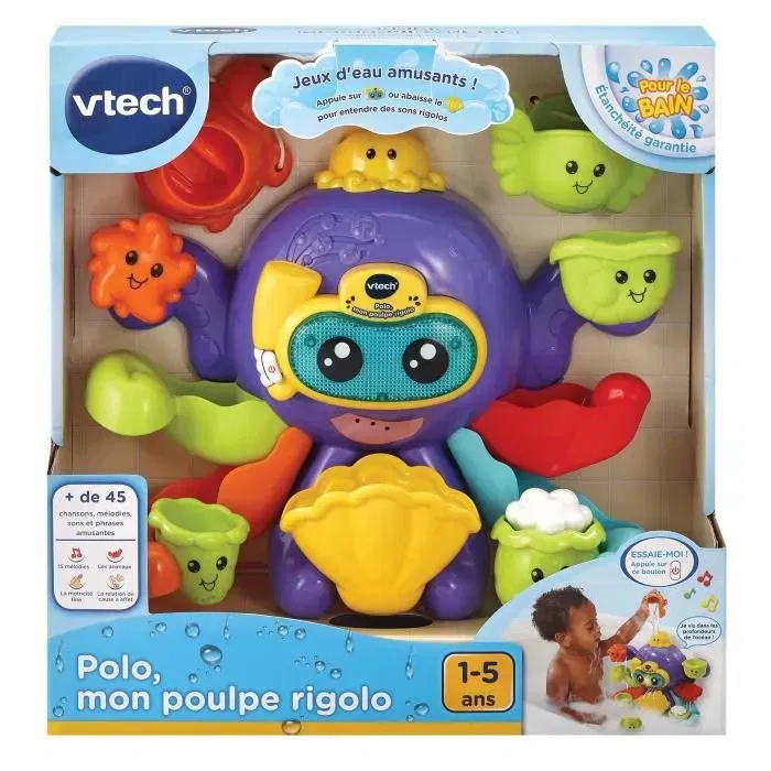 VTech Baby - Jouet de Bain Interactif Polo Mon Poulpe Rigolo - Multicolore - Pour Bébé de 1 à 5 Ans VTech Baby - Jouet de Bain Interactif Polo Mon Poulpe Rigolo - Multicolore - Pour Bébé de 1 à 5 Ans