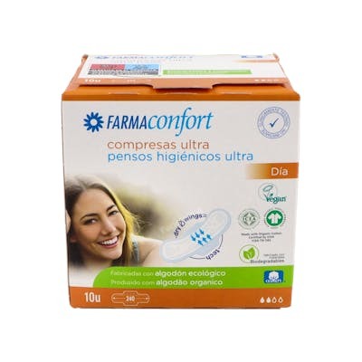 Farmaconfort Serviette Hygiénique Quotidienne Pliée Avec Ailes Algue - 10 Unités Farmaconfort Serviette Hygiénique Quotidienne Pliée Avec Ailes Algue - 10 Unités