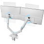 Mars Gaming MARM-PRO2 Support de Table à Gaz Blanc pour 2 Écrans 13-27 pouces, VESA 75/100mm