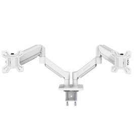 Mars Gaming MARM-PRO2 Support de Table à Gaz Blanc pour 2 Écrans 13-27 pouces, VESA 75/100mm