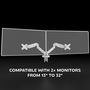 Support de table d'écran Mars Gaming MARMPRO2W 32" 10" (2 Unités)