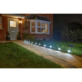 Smart Garden Guirlande Solaire SMARDTV - 10 Spots LED à Pic Blanc Froid 5 Lumens avec Chargeur Solaire - Câble de 6.5 m