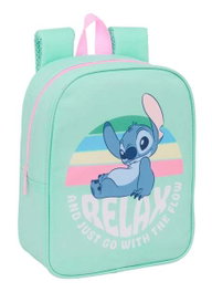 Safta Mochila Sac à Dos Garderie Personnage Stitch Adaptable pour Poussette 22x27x10 cm - Dès 3 Ans