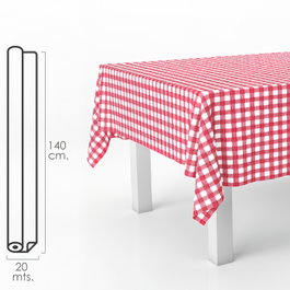ORYX Nappe en rouleau 140 cm x 20 m à carreaux rouges