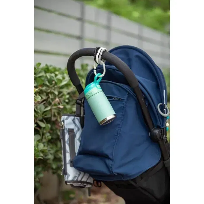 Nuby Gourde Isotherme pour Enfants Reflex Flip-it 300 ml - Acier Inoxydable Turquoise avec Bec en Silicone Souple et Bouchon Anti-Fuite