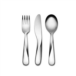 Alessi UNS06S3 GIRO KIDS - Service de 4 couverts pour enfants en acier inoxydable 18/10, par Ben van Berkel, design ergonomique