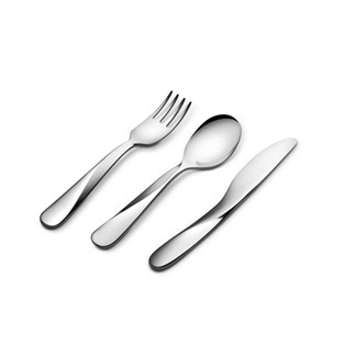 Alessi UNS06S3 GIRO KIDS - Service de 4 couverts pour enfants en acier inoxydable 18/10, par Ben van Berkel, design ergonomique