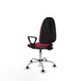 PIQUERAS Y CRESPO Chaise de bureau Algarra, tissu grenat, base chromée