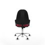 PIQUERAS Y CRESPO Chaise de bureau Algarra, tissu grenat, base chromée