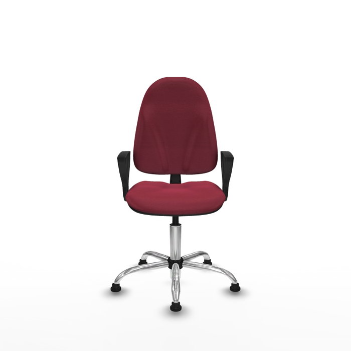 PIQUERAS Y CRESPO Chaise de bureau Algarra, tissu grenat, base chromée