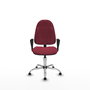 PIQUERAS Y CRESPO Chaise de bureau Algarra, tissu grenat, base chromée