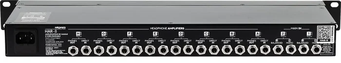 ALGAMAUDIO Amplificateur Casque 8 Canaux Rackable 1U avec Entrées Jack TRS