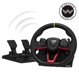 Hori Apex - Volant de course sans fil noir et rouge - Compatible PS5, PS4 et PC - Volant jeu vidéo avec garantie 2 ans