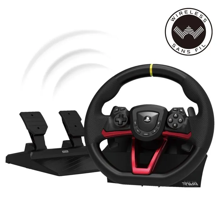 Hori Apex - Volant de course sans fil noir et rouge - Compatible PS5, PS4 et PC - Volant jeu vidéo avec garantie 2 ans Hori Apex - Volant de course sans fil noir et rouge - Compatible PS5, PS4 et PC - Volant jeu vidéo avec garantie 2 ans