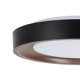 Plafonnier LED décoratif circulaire 30 W CCT 3 000-6 000 K avec télécommande, noir