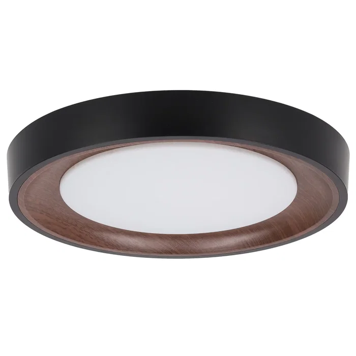 Plafonnier LED Décoratif 30W CCT 3000-6000K (Lumière Réglable) avec Télécommande, Finition Noire