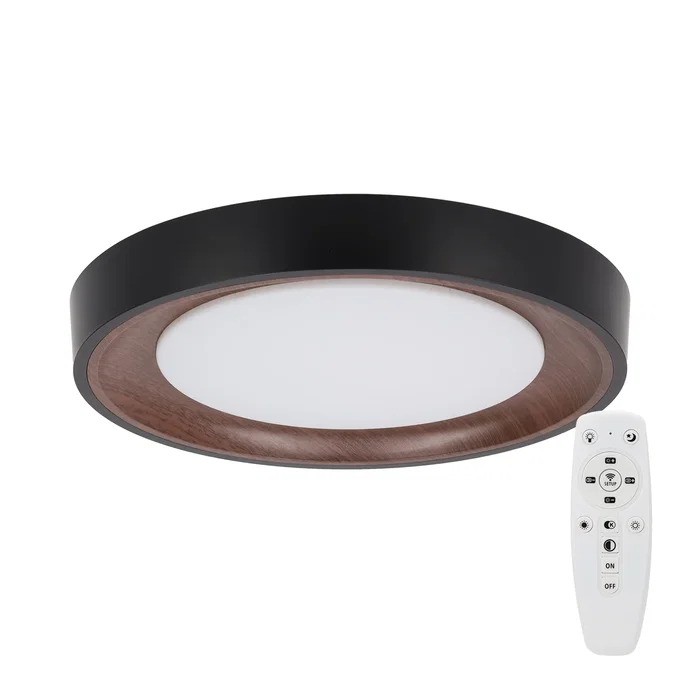 Plafonnier LED Décoratif 30W CCT 3000-6000K (Lumière Réglable) avec Télécommande, Finition Noire Plafonnier LED Décoratif 30W CCT 3000-6000K (Lumière Réglable) avec Télécommande, Finition Noire
