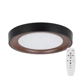 Plafonnier LED Décoratif 30W CCT 3000-6000K (Lumière Réglable) avec Télécommande, Finition Noire