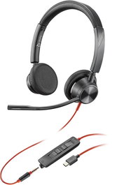HP Casque Audio USB-C Stereo Blackwire 3325 avec prise 3.5 mm et adaptateur USB-C/A