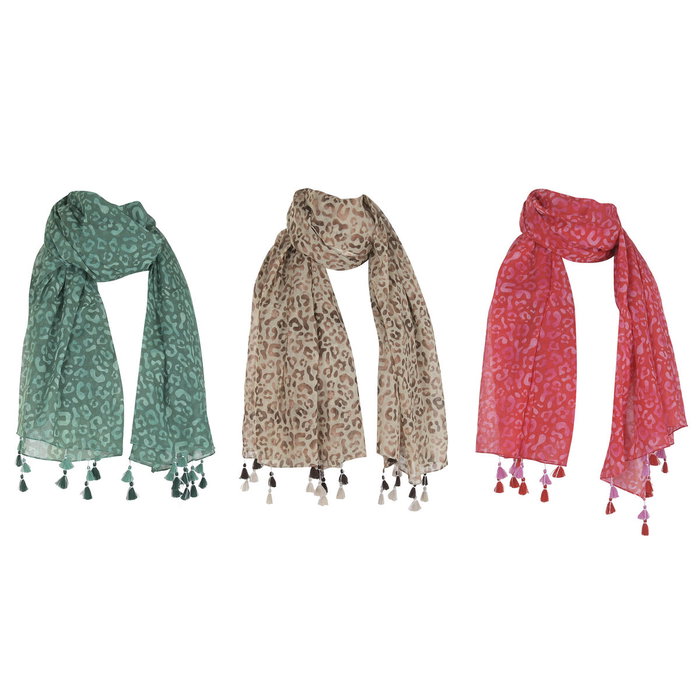 Home ESPRIT Écharpe Marron Vert Rose (3 Unités)