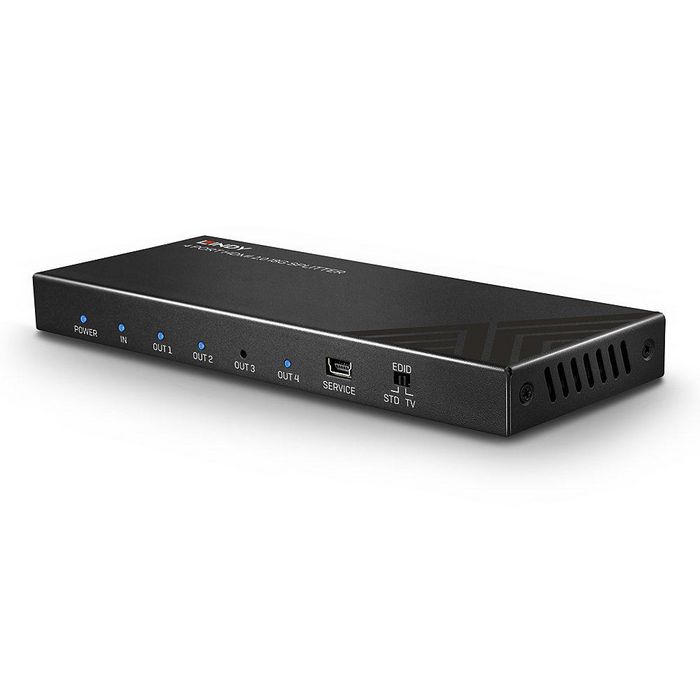 Lindy Splitter HDMI 18G - Répétiteur/Répartiteur HDMI 4 Ports avec Support 4K 60Hz, HDR et HDCP 2.2 pour Distribution Multi-Écran