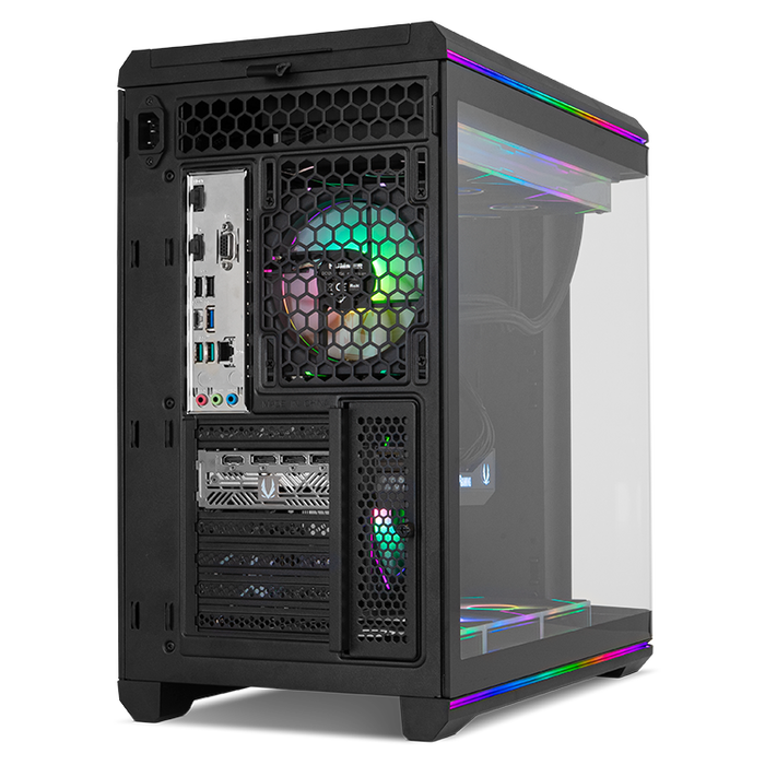 Nox Hummer Anvil - Boîtier PC Gaming Semi-Tour ATX, Verre Trempé Incurvé, ARGB, 5 Ventilateurs PWM, Noir
