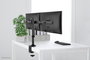 Neomounts Support de Bureau FPMA-DCB100DBLACK - Support Double Écran Pivotant, Inclinable, Rotatif, pour 2 Moniteurs jusqu'à 27", VESA 75x75/100x100, Fixation Pince ou Œillet, Noir