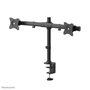Neomounts Support de Bureau FPMA-DCB100DBLACK - Support Double Écran Pivotant, Inclinable, Rotatif, pour 2 Moniteurs jusqu'à 27", VESA 75x75/100x100, Fixation Pince ou Œillet, Noir
