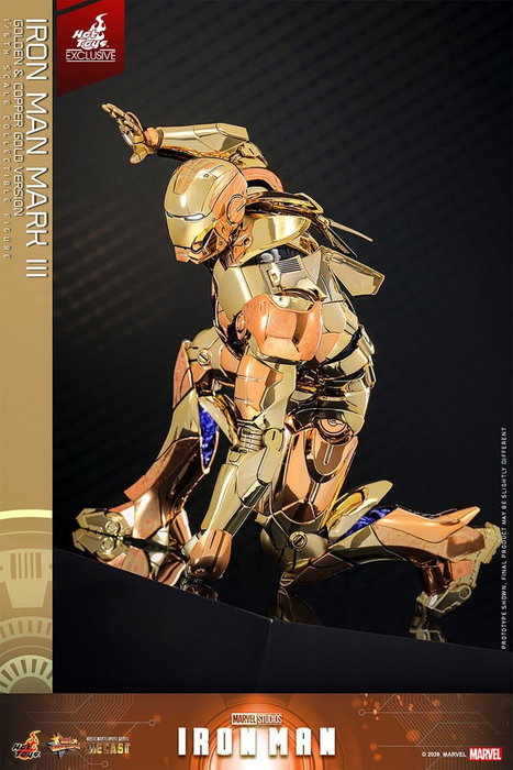 Hot Toys Iron Man Mark III Movie Masterpiece Diecast 1/6 (Version Or et Cuivre)