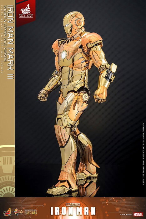 Hot Toys Iron Man Mark III Movie Masterpiece Diecast 1/6 (Version Or et Cuivre)