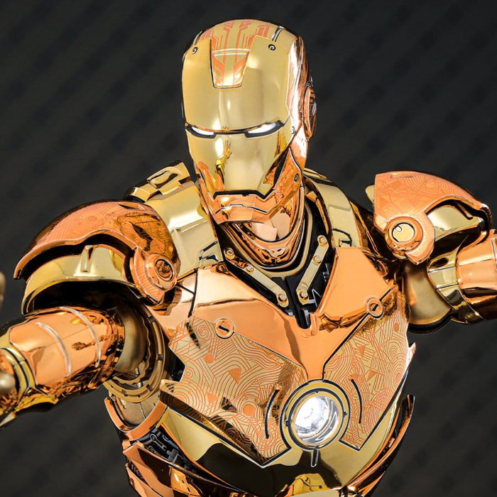 Hot Toys Iron Man Mark III Movie Masterpiece Diecast 1/6 (Version Or et Cuivre)
