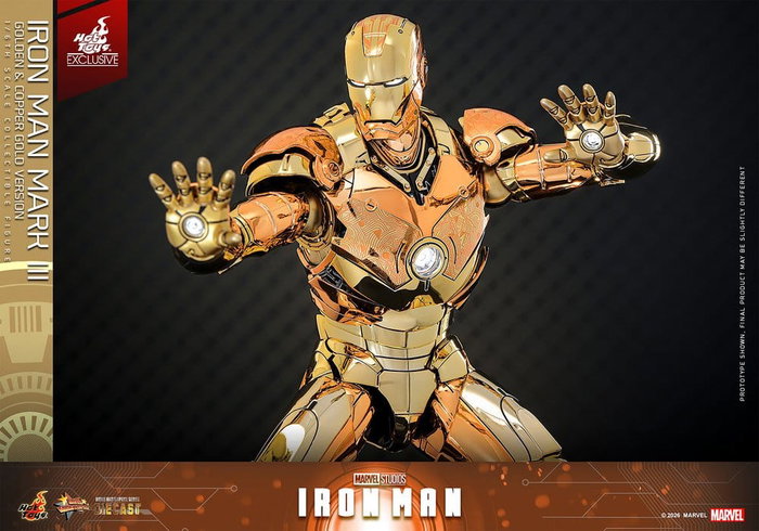 Hot Toys Iron Man Mark III Movie Masterpiece Diecast 1/6 (Version Or et Cuivre)