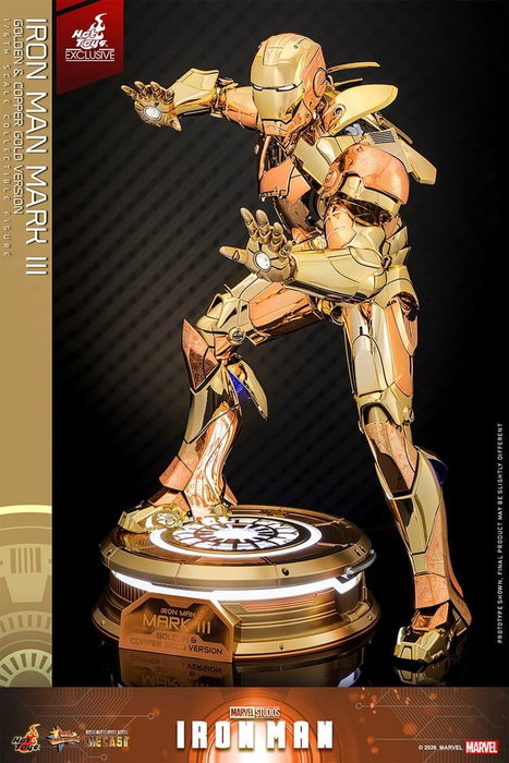 Hot Toys Iron Man Mark III Movie Masterpiece Diecast 1/6 (Version Or et Cuivre)