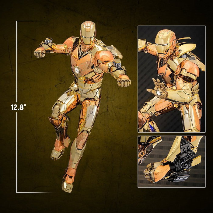 Hot Toys Iron Man Mark III Movie Masterpiece Diecast 1/6 (Version Or et Cuivre)