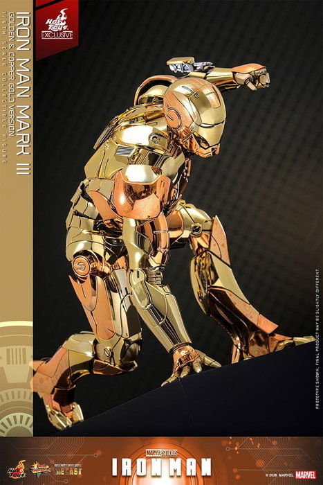 Hot Toys Iron Man Mark III Movie Masterpiece Diecast 1/6 (Version Or et Cuivre)
