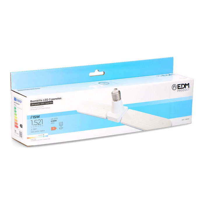 Edm Ampoule LED E27 15W 1521lm 6500K Lumière Froide Non Dimmable Angle 180°