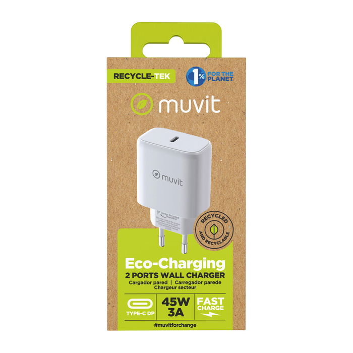 Chargeur mural Muvit SN-TC650AD1E45A Blanc 45 W