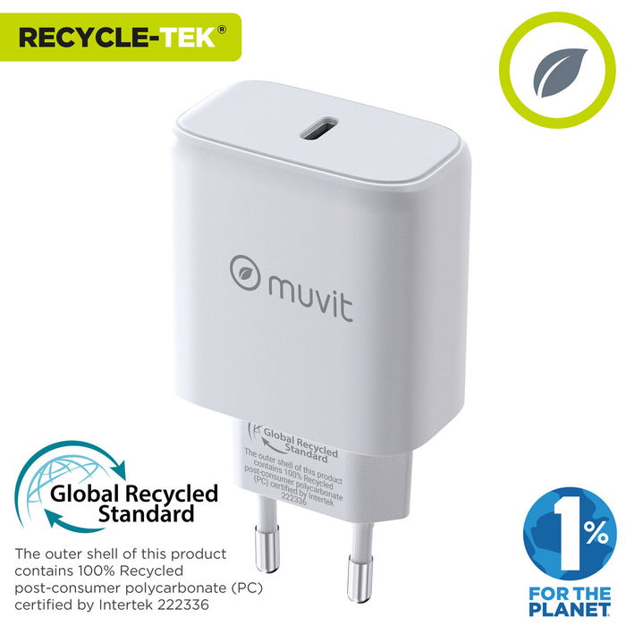 Chargeur mural Muvit SN-TC650AD1E45A Blanc 45 W