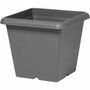 Garden ID Pot de fleurs Teramo carré noir-anthracite effet pierre 40 x 35 cm